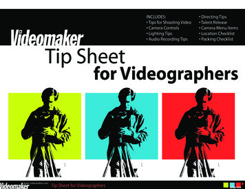 Tip Sheet For Videographers - Miami Beach Senior High School