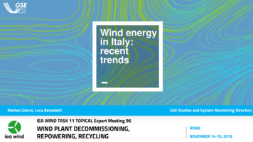 Wind Energy In Italy: Recent Trends - GSE