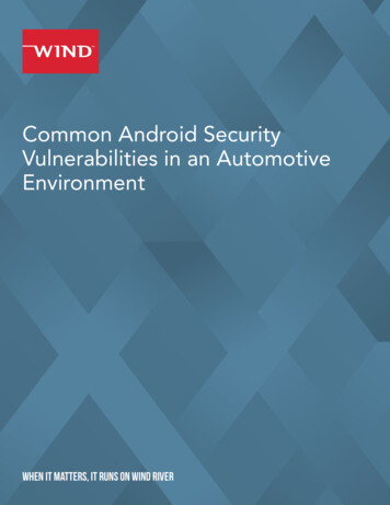 Common Android Security Vulnerabilities In An Automotive . - Wind River