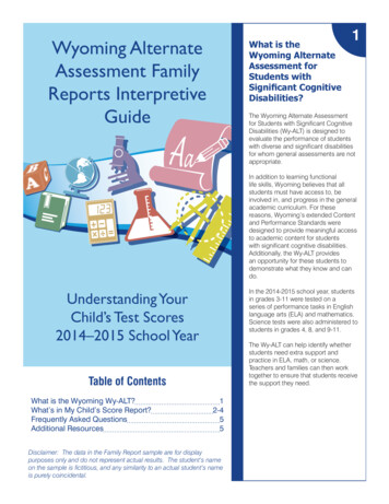 Wyoming Alternate What Is The Assessment Family Reports Interpretive .