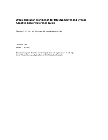 Oracle Migration Workbench For MS SQL Server And Sybase Adaptive Server .