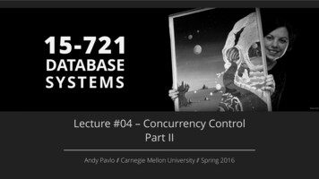 CMU SCS 15-721 :: Concurrency Control (Part II)