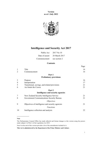 Intelligence And Security Act 2017 - Legislation.govt.nz