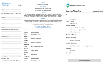 Sunday Worship January 24, 2021