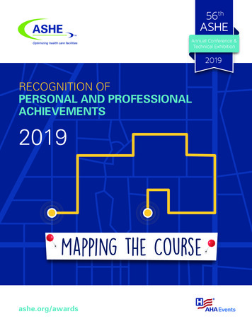 Recognition Of Personal And Professional Achievements 2019 - Ashe