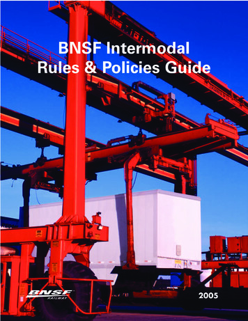 BNSF Intermodal Rules & Policies Guide