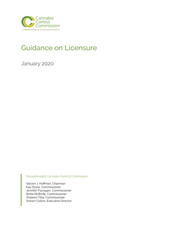Guidance On Licensure - Cannabis Control Commission