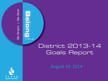 District 2013-14 Goals Report - Plano Independent School District