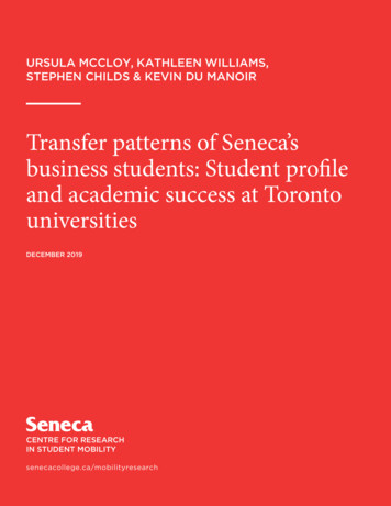 Transfer Patterns Of Seneca's Business Students . - Seneca College