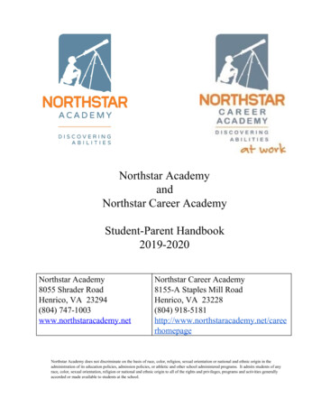 Northstar Academy And Northstar Career Academy Student-Parent Handbook .