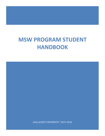 MSW PROGRAM STUDENT HANDBOOK - Gallaudet University