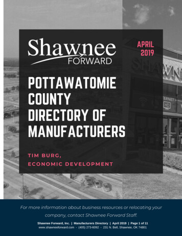 POTTAWATOMIE COUNTY DIRECTORY OF MANUFACTURERS - Shawnee Forward