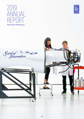 2019 ANNUAL REPORT - Rolls-Royce Holdings