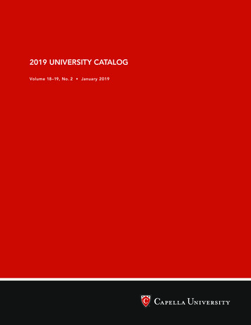 2019 UNIVERSITY CATALOG - Catalog.capella.edu