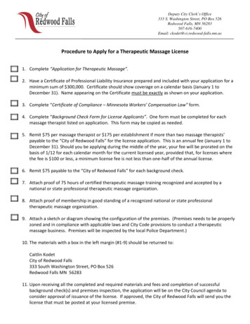 Procedure To Apply For A Therapeutic Massage License