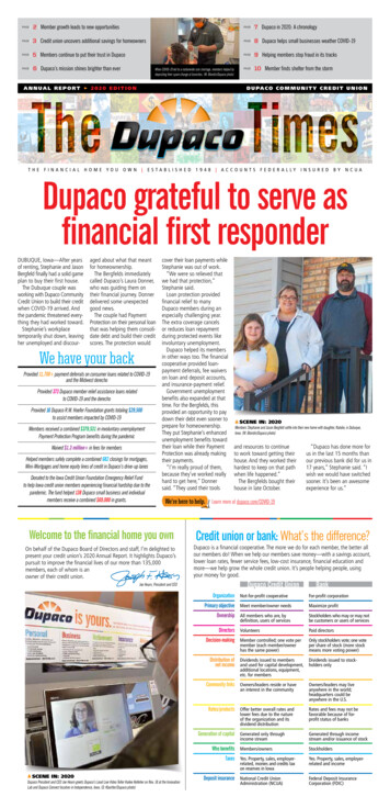 Dupaco Grateful To Serve As Financial First Responder