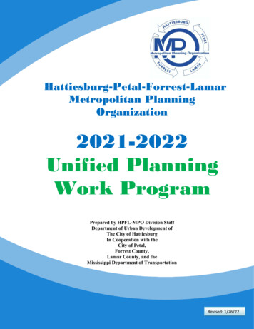 2021-2022 Unified Planning Work Program - Hattiesburgms 