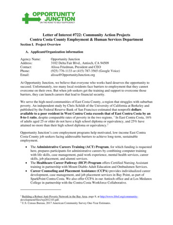 Letter Of Interest #722: Community Action Projects Contra Costa . - EHSD