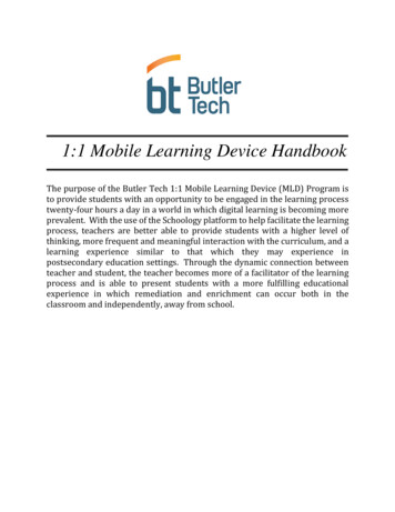 1:1 Mobile Learning Device Handbook - Butlertech 