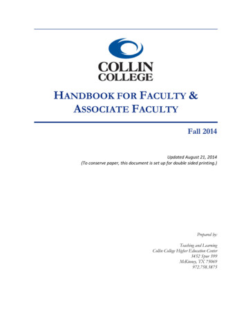 HANDBOOK FOR FACULTY ASSOCIATE FACULTY - Collin College