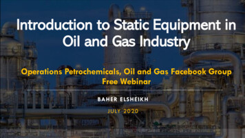 Introduction To Static Equipment In Oil And Gas Industry . - PVtools
