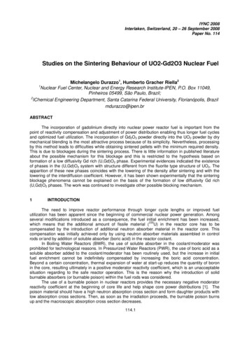 Studies On The Sintering Behaviour Of UO2-Gd2O3 Nuclear Fuel