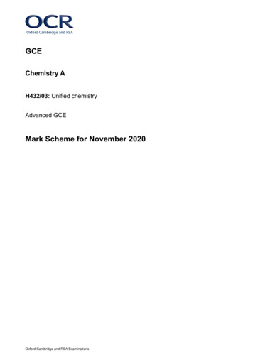 Mark Scheme H432/03 Unified Chemistry November 2020 - OCR