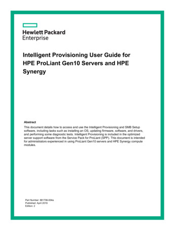 Intelligent Provisioning User Guide For HPE ProLiant Gen10 . - Hitachi