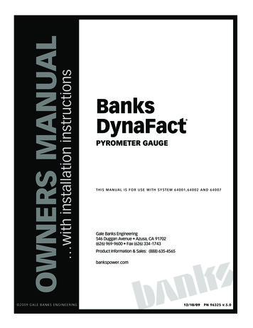 U N A M S R E With Installation Instructions Banks DynaFact PYROMETER .