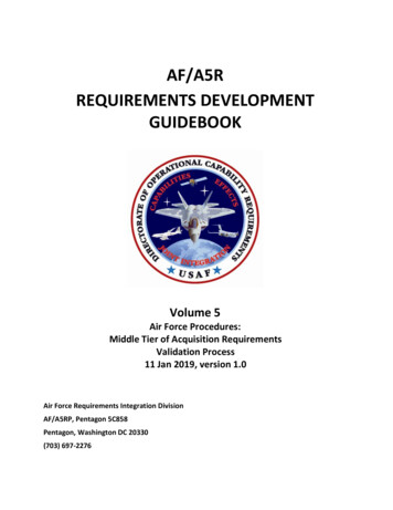 AF/A5R REQUIREMENTS DEVELOPMENT GUIDEBOOK - Mitre Corporation