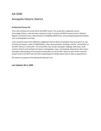 AA-2046 Annapolis Historic District - Maryland Historical Trust