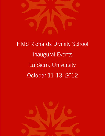 HMS Richards Divinity School Inaugural Events La Sierra University