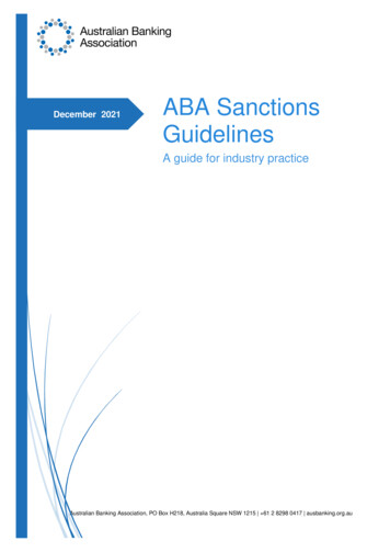 ABA Sanctions Guidelines - Australian Banking Association
