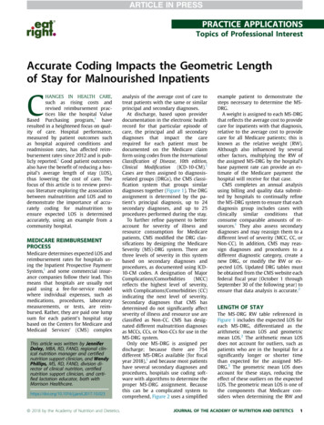 Accurate Coding Impacts The Geometric Length Of Stay For Malnourished .