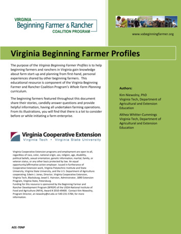 Virginia Beginning Farmer Profiles - Vtechworks.lib.vt.edu