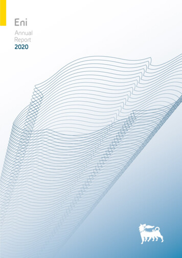 Annual Report 2020 - Eni