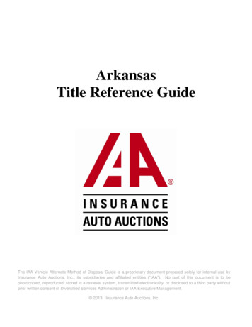 Arkansas Title Reference Guide - IAA