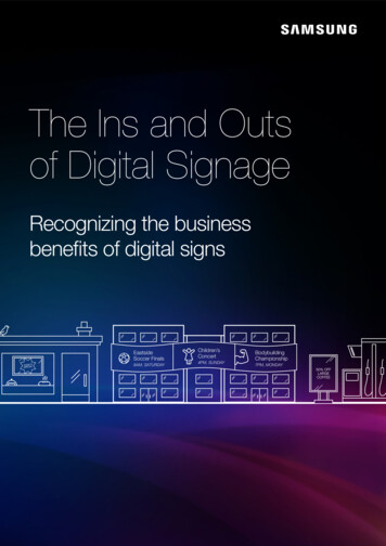 The Ins And Outs Of Digital Signage - Samsung Electronics