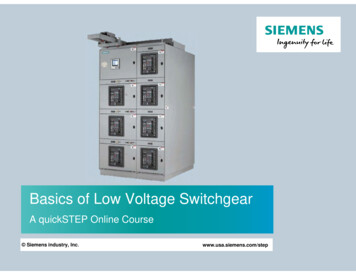 Basics Of Low Voltage Switchgear - SITRAIN LMS