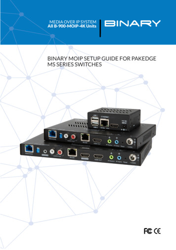 BINARY MOIP SETUP GUIDE FOR PAKEDGE MS SERIES SWITCHES - Control4