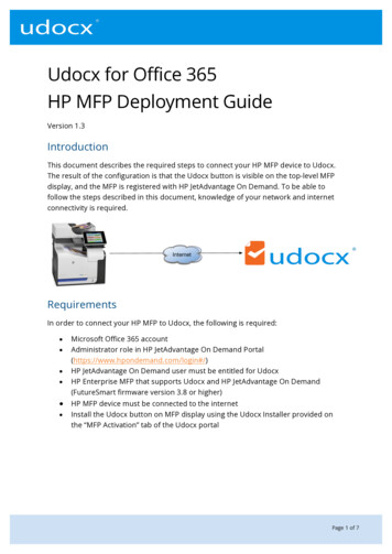 Udocx For Office 365 HP MFP Deployment Guide 2017-v1.3