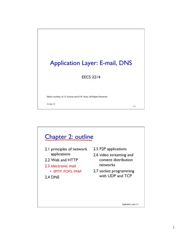 Application Layer: E-mail, DNS - York University