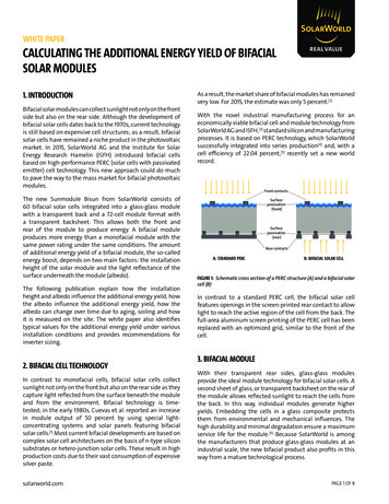 Calculating The Additional Energy Yield Of Bifacial Solar Modules