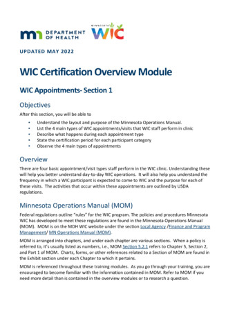 WIC Certification Overview Module