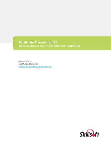 Certificate Processing 101 How To Obtain A Continuing . - Skillsoft