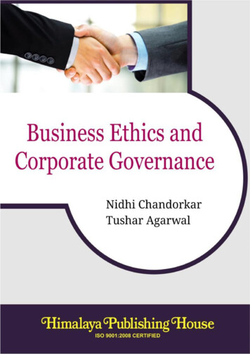 Business Ethics Corporate Governance