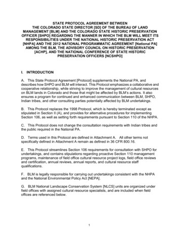 State Protocol Agreement Between The Colorado State Director [Sd] Of .