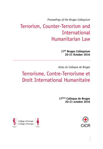 Terrorism, Counter-Terrorism And International . - College Of Europe