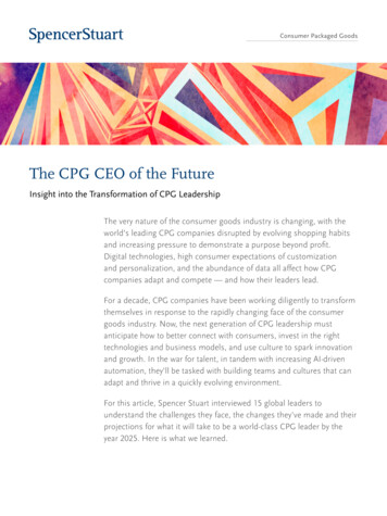 The CPG CEO Of The Future - Spencer Stuart