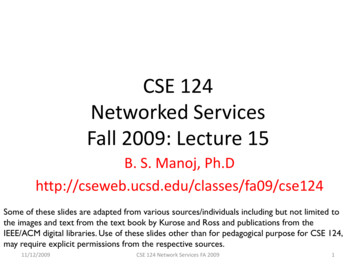 CSE 124 Networked Services Fall 2009 - Computer Science